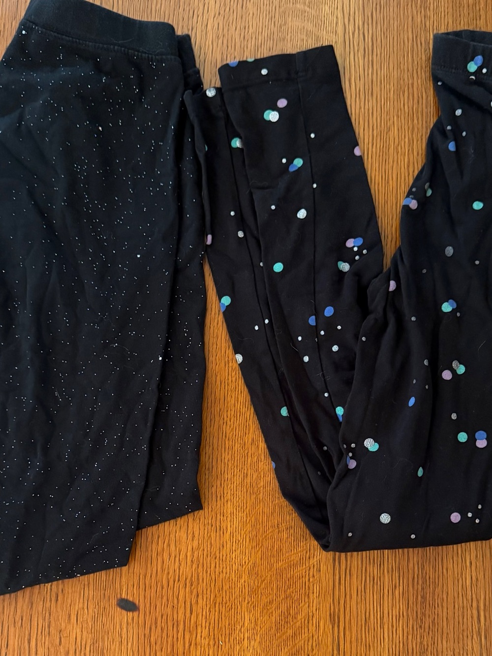Cat & Jack Black Sparkle and Multi-Dot Leggings Pack